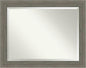 Amanti Art Grey Wall Mirror 37x47 Fencepost Grey Rectangle Bathroom Mirror for Wall Decor Living Room, X-Large Rustic Farmhouse Wood Frame, Hangs Horizonally and Vertically, Bathroom Decor, Beveled