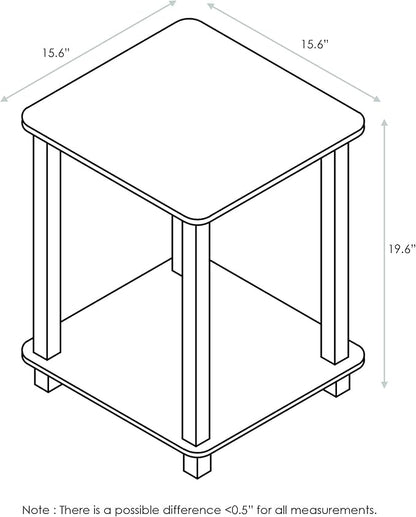Furinno Simplistic Set of 2 End Table, Dark Walnut