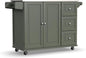 homestyles Mobile Kitchen Island Cart with Stainless Steel Top, Sage Green