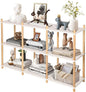YGYQZ 3 Tier Short Book Shelf, Wood Shelves with Open Back Long Horizontal 6 Cube Storage Shelf Book Shelves for Office, Living Room, Bedroom, Rustic Shelf (White)