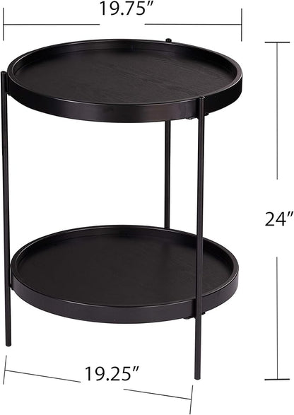 SEI Furniture Verlington End Table, Black