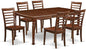 East West Furniture DOML7-MAH-W 7 Piece Dining Set Consist of a Rectangle Dining Room Table with Butterfly Leaf and 6 Wood Seat Chairs, 42x78 Inch, Mahogany