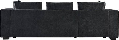 Ball & Cast Modular L-Shaped Sectional Sofa with Storage - 93.8" Chenille Fabric Couch, Deep Seating & Matching Pillows, Modern Living Room Furniture,Blue