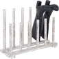 MyGift Shabby Whitewashed Wood Boot Rack Organizer Tall Boots Inverter Holder - Holds up to 6 Pairs