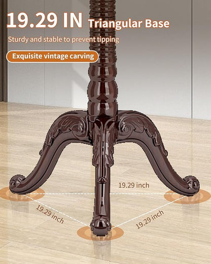 EZIVIEZ Wooden Coat Rack Stand, Solid Wood Freestanding Coat Rack, Vintage Coat Racks with 14 Hooks & Triangle Base, Standing Coat Hanger Jacket Tree Stand for Office, Entryway, Hallway