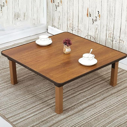 Japanese-Style Square Folding Tea Coffee Table, Low Table, Dining Table, Study Table, Small Desk, for Tatami Sitting On The Floor Bedroom Bay Window Tea Room (Size : 60x60cm)
