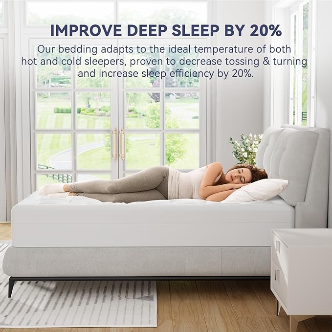 ELEMUSE RV Short Queen Dual Layer 3 Inch Memory Foam Mattress Topper, 1 Inch Plush Feel Pillow Top Mattress Topper Cover and 2 Inch Cooling High Density Memory Foam Bed Pad for Back Pain Relief