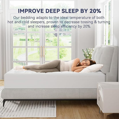 ELEMUSE RV Short Queen Dual Layer 3 Inch Memory Foam Mattress Topper, 1 Inch Plush Feel Pillow Top Mattress Topper Cover and 2 Inch Cooling High Density Memory Foam Bed Pad for Back Pain Relief