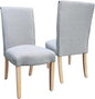 HomePop Scalloped Detail Dining Chair|Upholstered Parsons Dining Chairs |Decorative Home Furniture, Light Gray Woven (Set of 2)