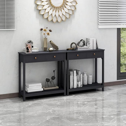 TaoHFE Black Console Table, 39.4"x11.8"x31.5"(L*W*H)