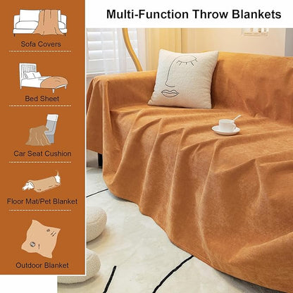 STACYPIK Waterproof Orange Couch Cover for Dogs, Washable Sofa Cover for 2 Cushion Couch, Anti-Cat Scratch Furniture Protector, Anti-Slip Pet Couch Protector,Tear Resistant Futon Cover-71X90IN