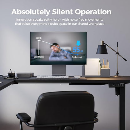 Agilestic 75 Inch L Shaped Standing Desk Adjustable Height, Corner Standing Desk, Sit Stand Up Computer Table, Splice Board, Black