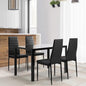Ball & Cast 5 Pieces Dining Table Set with 4 Faux Leather Chairs,Wooden Living Room Furniture W/ 47.25" Rectangle Kitchen Desk,for Restaurant,Home Bistro,White