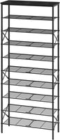 10 Tier Shoe Rack, Large Capacity Shoe Storage Organizer Holds 40 Pairs, Sturdy and Stable, for Entryway, Hallway, Closet, Dorm Room, Black SS10BB
