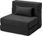 Folding Sofa Bed with Pillow- Convertible Chair Floor Couch & Sleeping Mattress, Foldable Memory Foam Sleeper for Living Room/Dorm/Guest Room/Home Office/Apartment/Loft, Single28, Dark Gray