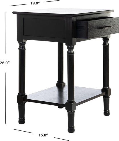 SAFAVIEH Home Collection Peyton Black 1-Drawer Lower Shelf Accent Table ACC5704B