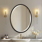 OVALCREST - Oval Wooden Beveled Wall Mirror for Home Decor, Bathroom, Vanity, Bedroom, Living Room, Hallway - London Style (Rubbed Black) 25.1 x 37.1