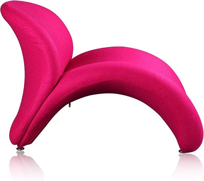 Manhattan Comfort Rosebud Modern Accent Chair Upholstered in Wool Blend, Ideal for Pop Living Room Usage, Abstract Lounge Seat with Metal Legs, Fully Assembled, Set of 3, Red, Yellow and Fuchsia Pink