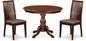 East West Furniture HBIP3-MAH-C 3 Piece Dining Room Furniture Set Contains a Round Kitchen Table with Pedestal and 2 Linen Fabric Upholstered Dining Chairs, 42x42 Inch, Mahogany