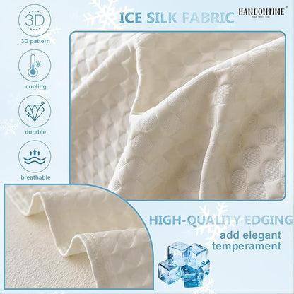 HANDONTIME Cooling Dog Couch Cover Ice Silk Washable & Breathable Pet Sofa Protector, Durable Couch Covers for Sofa Pet Friendly Soft Dog Cooling Bed Cover Sofa Protector Covers (Ivory, 71"x134")