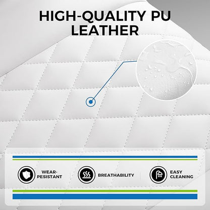 GTRACING Gaming Chair,Office Chair with Pocket Spring Lumbar Support, Ergonomic Comfortable Wide Office Desk Computer Chair with Outward Fixed Soft Armrests and Footrest,(PU Leather, White)