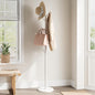 ELYKEN Coat Rack Freestanding with Natural Marble Base, Metal Coat Rack Stand with 10 Hooks, 3 Adjustable Size Coat Tree for Bags, Clothes, and Hats for Entryway, Bedroom, Hallway, Office, White