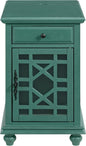 Martin Svensson Home Elegant Chairside End Table with Power, Antique Teal-Green