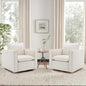 Swivel Accent Chair Set of 2,34'' Wide Upholstered Arm Chair with Plump Back Pillow, Modern Sofa Living Room Chair for Bedroom, Corner, Reading Nook-Classic Beige