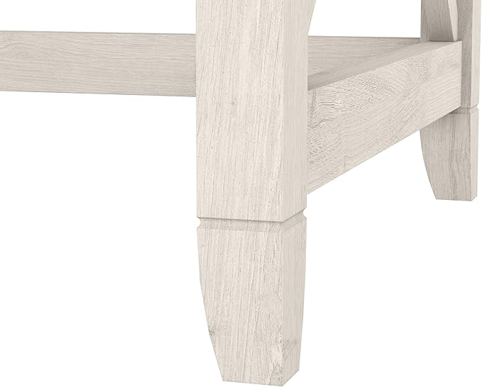 Bush Furniture Key West 48W Writing Desk in Linen White Oak
