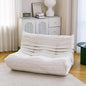 N&V Fireside Chair, Mid Century Armless Floor Sofa, Soft Premium Microfiber Floor Lounge Chair, Foam Sofa Accent Chair for Living Room Bedroom and Office, (Loveseat, Ivory)