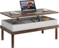 Shintenchi Coffee Table, Lift Top Coffee Table with Hidden Compartment, Rising Tabletop Dining Table, Lift Top Coffee Center Table for for Living Room, Office, Home (Walnut)