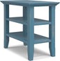 SIMPLIHOME Acadian 14-inch Wide Solid Wood Narrow End Table in Distressed Coastal Blue, Transitional-Style Side Table for Living Room, Bedroom, or Family Room with 2 Open Shelves