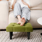 HOUCHICS Small Footstool Ottoman,Velvet Soft Footrest Ottoman with Wood Legs,Sofa Footrest Extra Seating for Living Room Entryway Office(Green 1PACK)
