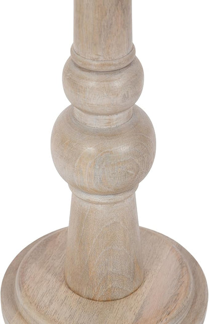 Kate and Laurel Wegner Coastal Wooden Round Drink Table, 8 x 23, Whitewash, Elegant and Durable Pedestal Table for Use as Small Drink Table, Plant Stand, or Decorative Item Display