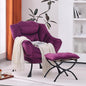 Lazy Chair with Ottoman, Modern Accent Chair Lounge Leisure Sofa Chair with Armrests, Reading Chair and Folding Footstool Set for Living Room, Bedroom, Office