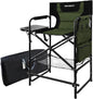 Tall Folding Directors Chair with Side Table 26.77" Seat Height Foldable Camping Chair Bar Stool for Makeup Artist Face Painting with Footrest and Storage Pocket Supports 350LBS