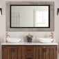YOSHOOT Rustic Wooden Framed Wall Mirror, 30"x20", Natural Wood and Iron Bathroom Vanity Mirror for Farmhouse Decor, Vertical or Horizontal Hanging