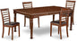 East West Furniture DOML5-MAH-LC 5 Piece Dining Room Furniture Set Includes a Rectangle Kitchen Table with Butterfly Leaf and 4 Faux Leather Upholstered Chairs, 42x78 Inch, Mahogany