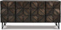 Signature Design by Ashley Chasinfield Urban Geometric Design TV Stand Fits TVs up to 70", 4 Cabinet Doors and 3 Adjustable Storage Shelves, Dark Brown