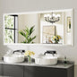 72x32 Inch White Bathroom Mirror for Wall, Thick Metal Framed Rectangle Mirrors for Over Sink, Bedroom, Living Room, Entryway, Anti-Rust, HD Tempered Glass