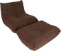 Bean Bag Chair - Memory Foam Bean Bag Chair for Adults, Comfy High-Resilience Single Sofa, Small Space Floor Chair, Chaise Lounge for Living Room, Bedroom(Dark Brown, Wrinkles+Ottoman)