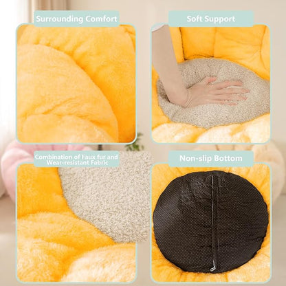 Pumpkin Bean Bag Sofa Chair, Bean Bag Chair with Filler for Teens, Kids, Toddler, Comfy and Lazy Sofa for Dorm, Apartment, Living Room and Bedroom, Orange