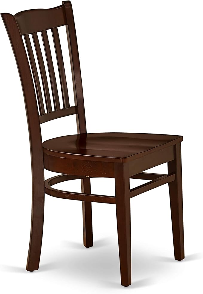 East West Furniture ANGR5-MAH-W 5 Piece Dining Room Table Set Includes a Round Kitchen Table with Pedestal and 4 Dining Chairs, 36x36 Inch, Mahogany