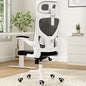 Ergonomic Office Chair, Comfy Home Office Chair High Back Computer Chair with Headrest, Adjustable Back Support, Flip-Up Arms, 90-120° Tilt and Wide Cushion, Up to 300lbs, Black+White