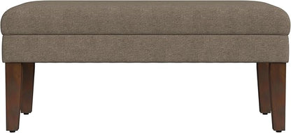 HomePop Home Decor | Upholstered Decorative Storage Ottoman Bench | Ottoman Bench with Storage for Living Room & Bedroom | Decorative Home Furniture, Textured Brown