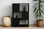 GHC 3 Tier Bookshelf, Wood Decorative Storage Shelving, Modern Freestanding Display Shelves, Tall Book Shelf Unit for Living Room, Bedroom, Office-Black