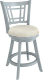 Hillsdale Fairfox 24.5" Wood Swivel Counter Height Stool, Blue Wire Brush