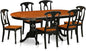 East West Furniture PLKE7-BCH-W 7 Piece Kitchen Table & Chairs Set Consist of an Oval Dining Room Table with Butterfly Leaf and 6 Dining Chairs, 42x78 Inch, Black & Cherry
