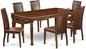 East West Furniture DOIP7-MAH-W 7 Piece Dining Table Set Consist of a Rectangle Dining Room Table with Butterfly Leaf and 6 Wood Seat Chairs, 42x78 Inch, Mahogany