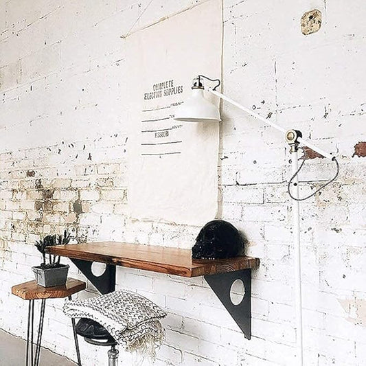 Industrial Rustic Wall-Mounted Drop-Leaf Table, Dining Table Desk, Pine Wood Wall-Mounted Bar Tables (47"X14")